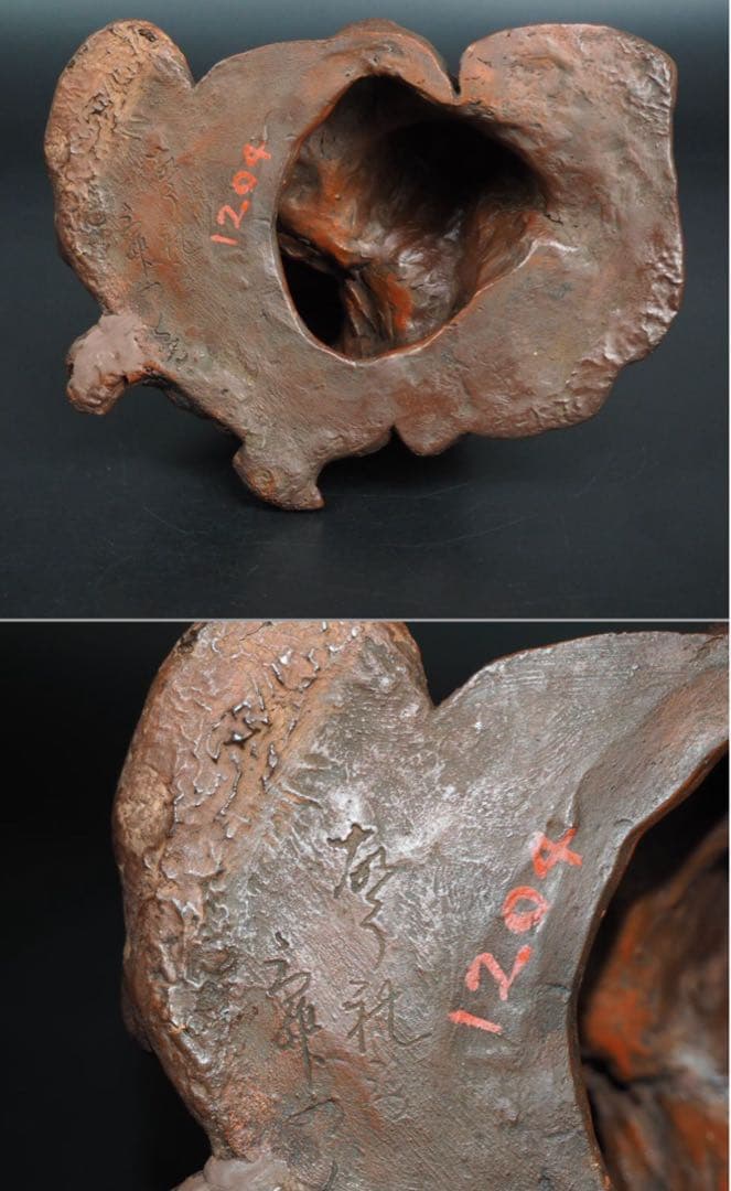 勝俣博送料無料 博物館級　江戸～明治　備前焼　女性像　在銘・木箱付★傑作★