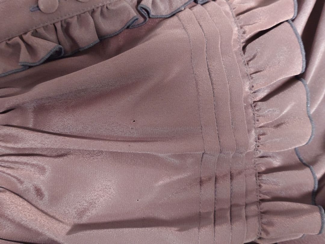 morphose　ピンタックティアードジャンパースカート　ブラウン