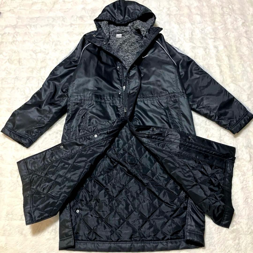 ナイキ ベンチコート 裏ボア ダブルジップ ブラック XXL 大きいサイズ