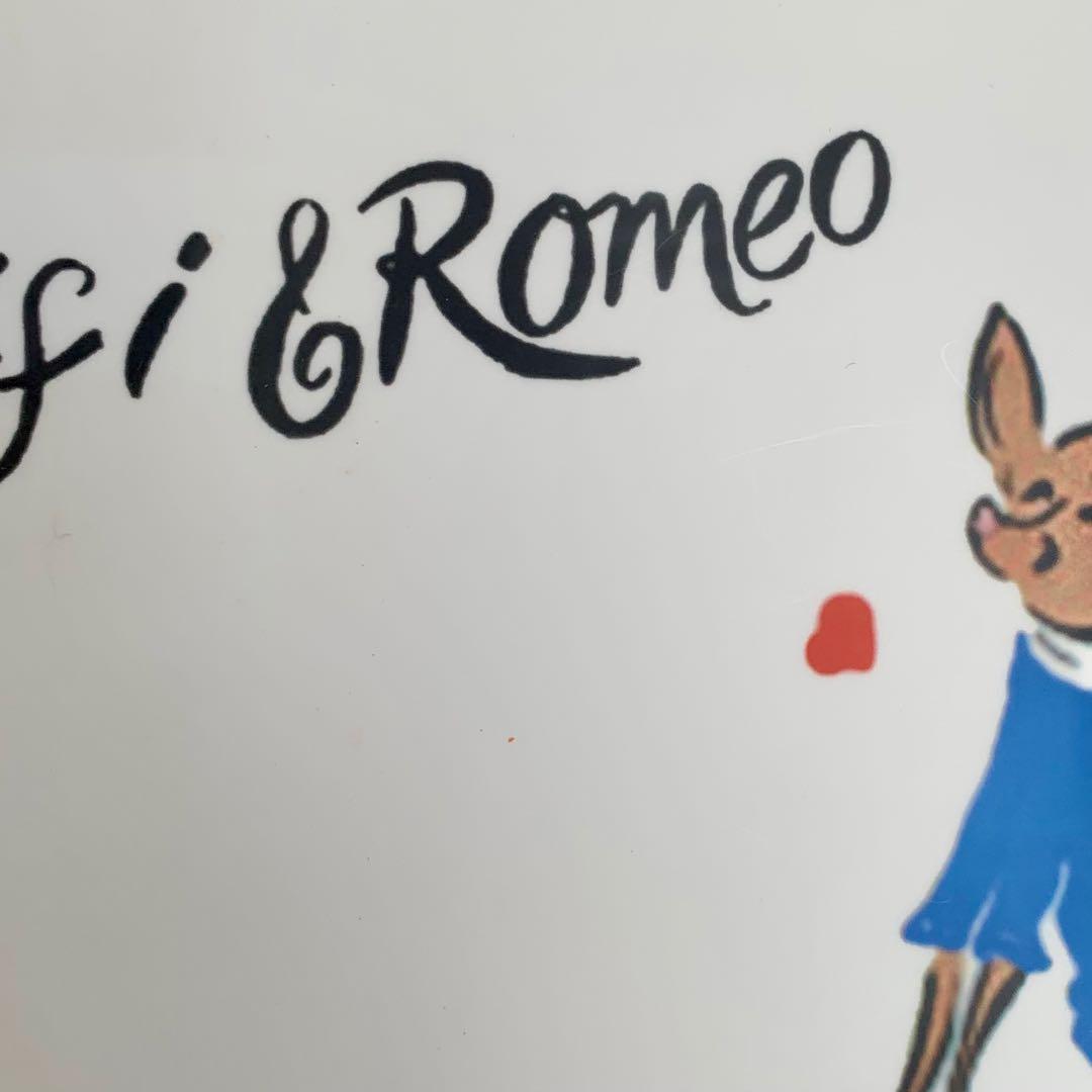 世界で1つFifi&Romeo手描き飾り皿プレート犬散歩大皿おもちゃ敷物セット