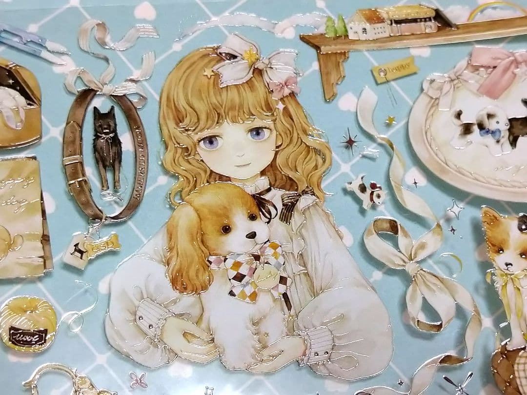 J880＃小狗乖乖(水晶)浸月岛切り売り海外人物マステ女の子