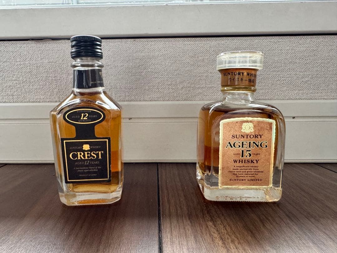 AGEING 15 & CREST 12 WHISKY ミニチュア2本セット