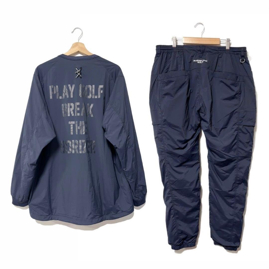 新品 ラッセルノ ゴルフ コンバットポケット ナイロン セットアップ 2XL 紺