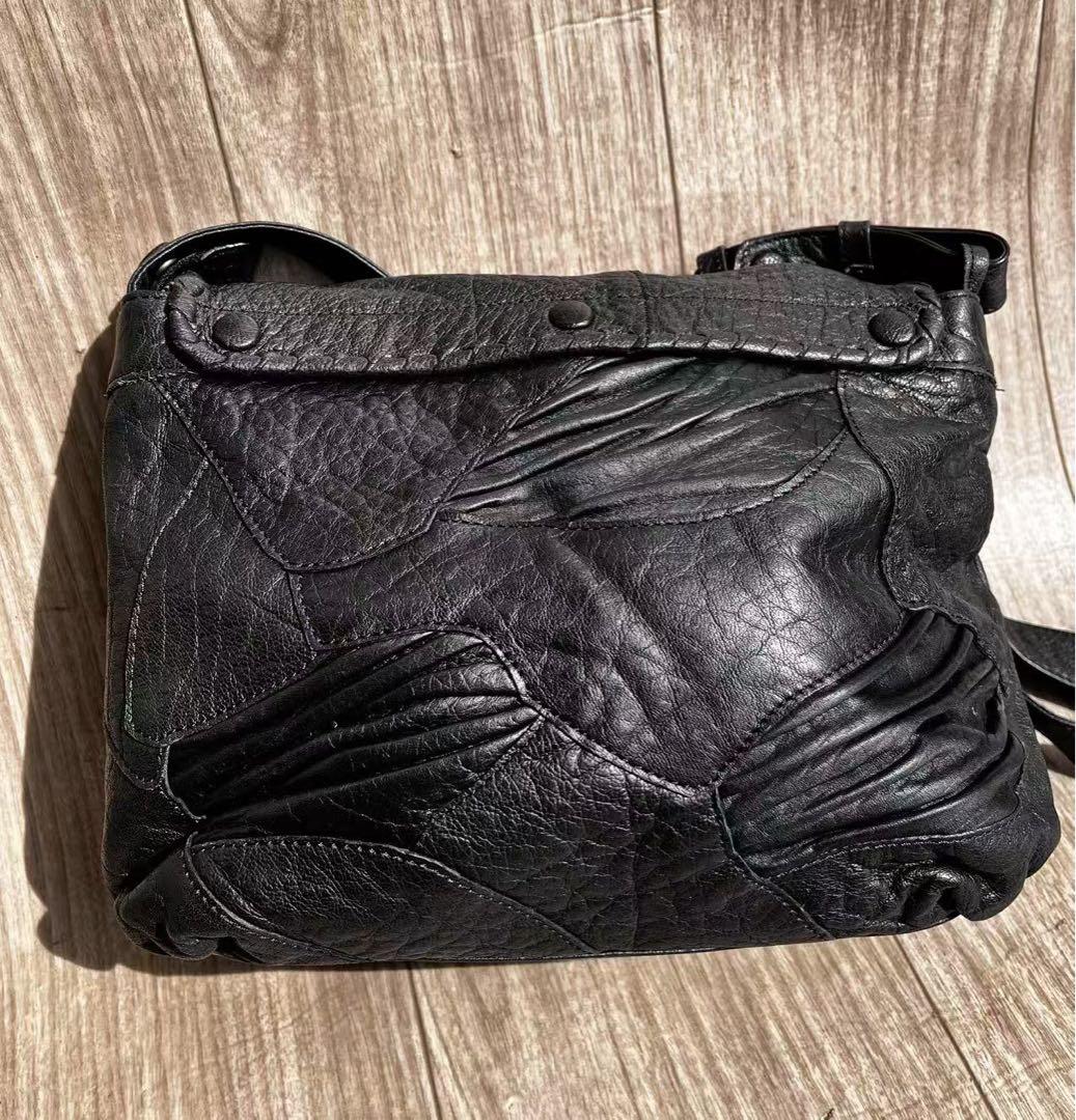 未使用 IBIZA イビザ　ショルダーバッグ　パッチワークエレファント象革　黒色