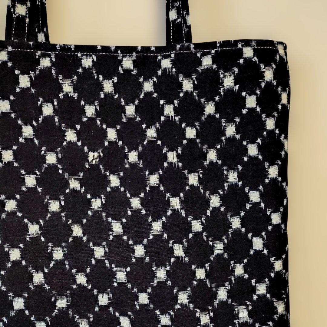 ナル 白い波様予約品 絣リメイク 縦長、横長トートバッグ2点 ハンドメイド