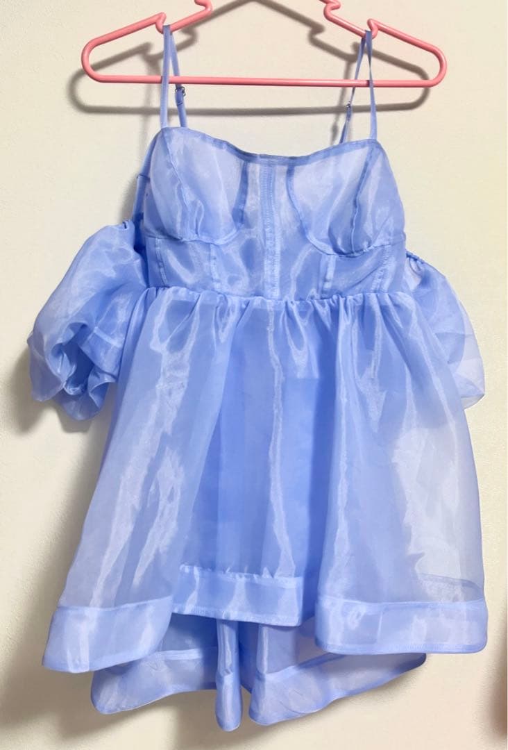 poppy あさぎーにょ オーガンジーオフショルダーキャミチュニック