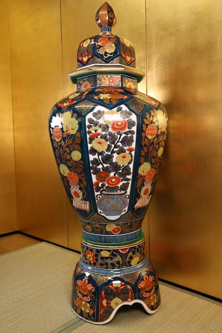 有田焼　舞右衛門 作 「 古伊万里　飾壺 」 沈香壷 高114cm　BK061