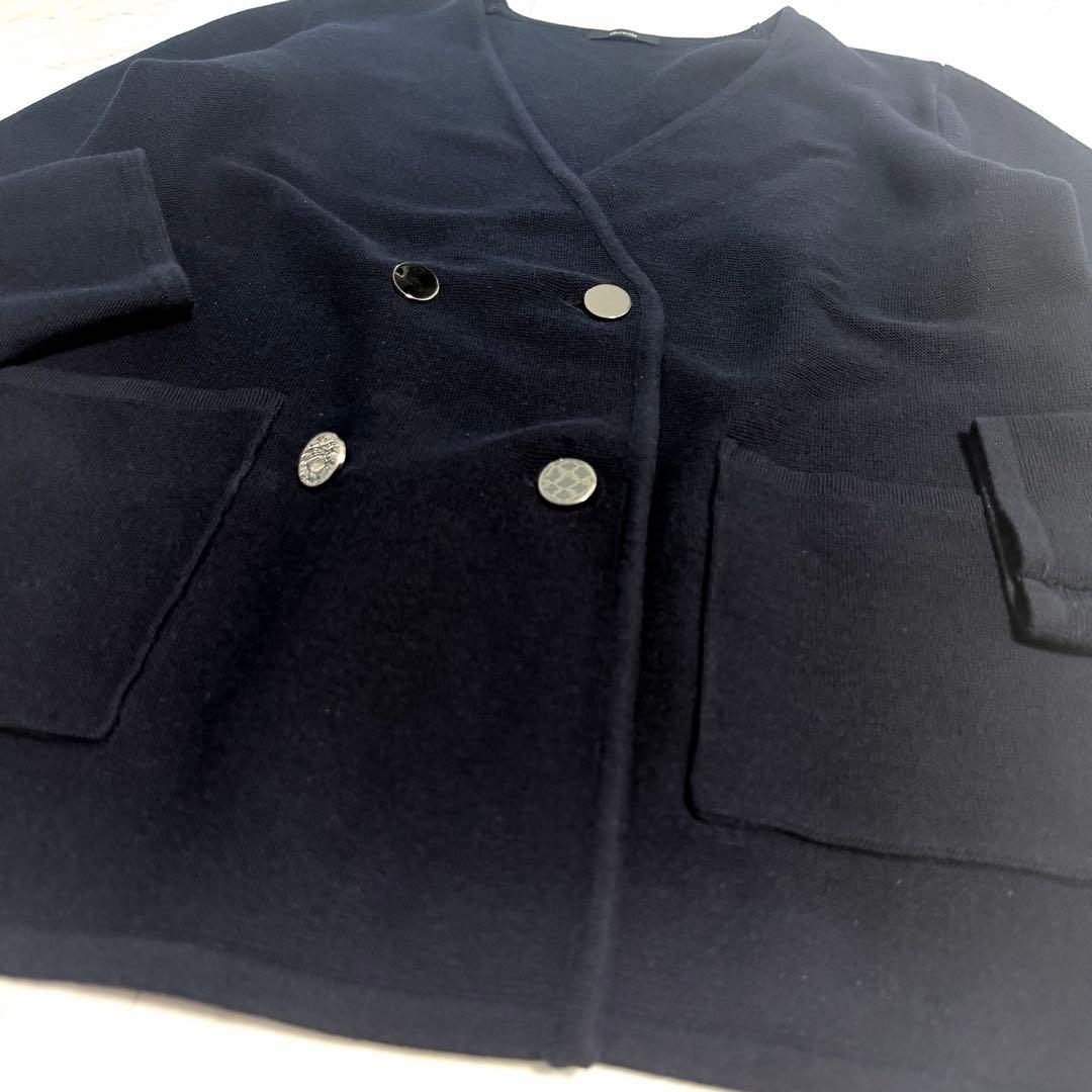 【美品】2025✨️アルアバイル セミダブルガーターニットジャケット メタル釦