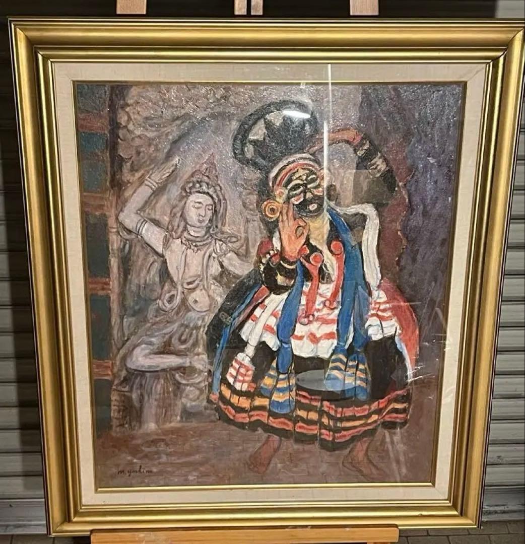 吉野正明　伝統的な舞踏の油彩画