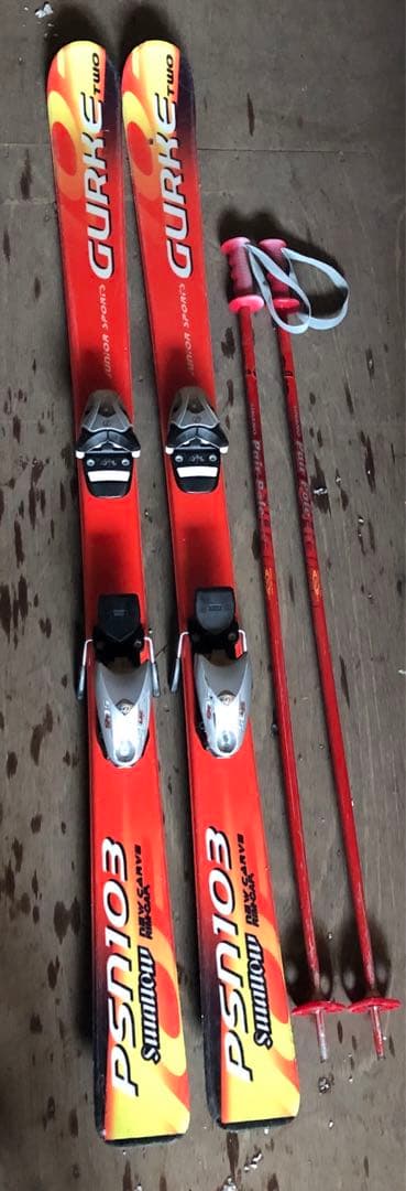 ジュニアスキーセット　スキー板／ビンディング／ストック／ホルダーベルト【140】