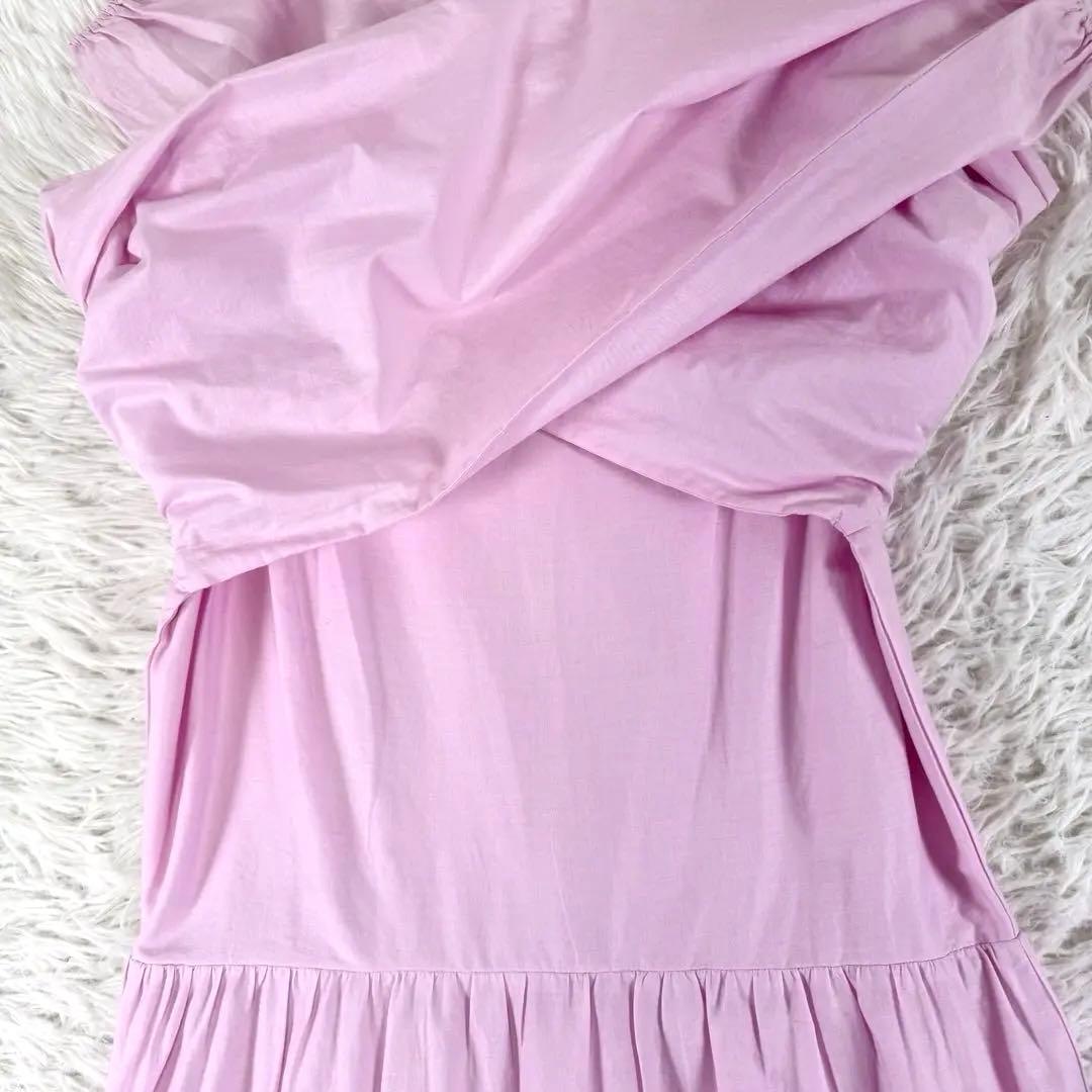 マーレット ARBOR ティアード ワンピース ピマコットン ピンク XS