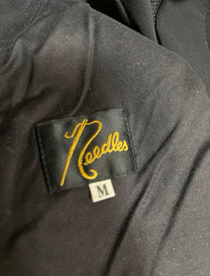 Needles パイピング フレア パンツ カラー ブラック×ピンク