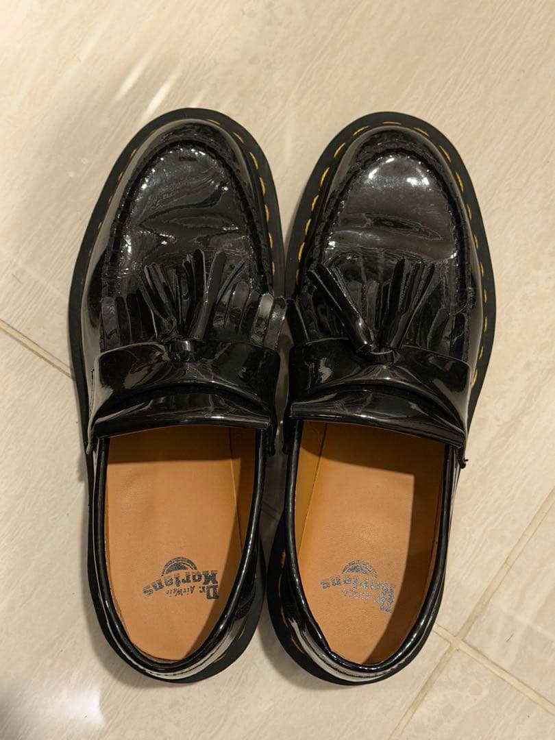 ドクターマーチン　エイドリアン　エナメル　イエローステッチ　38