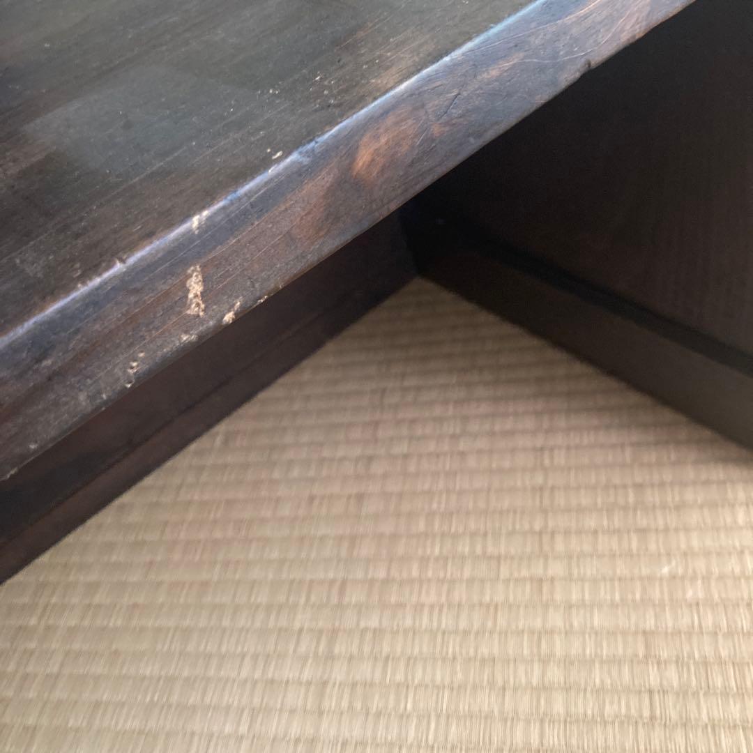 木製文机 ダークブラウン 2引き出し