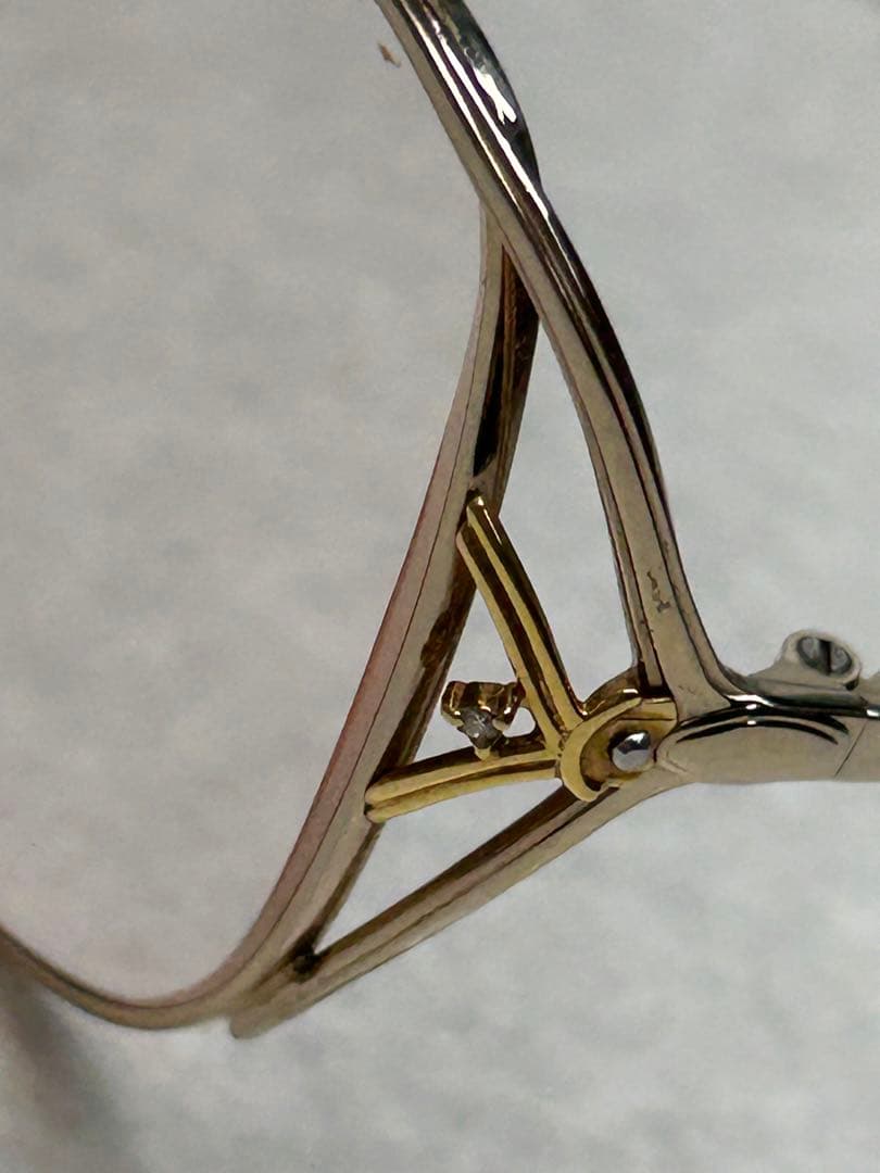 HOYA ホーヤ アイジュエリー 金台 ダイヤ装飾 高級 フレームメガネ 老眼鏡