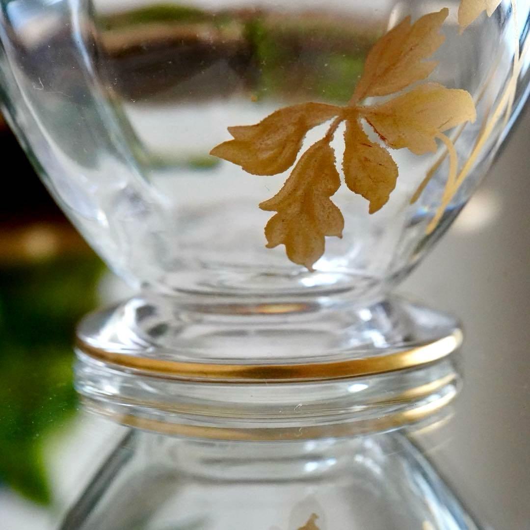 24金＆エナメル彩★オールドバカラ★ジャポニズム★取っ手付きデカンタ★希少サイズ