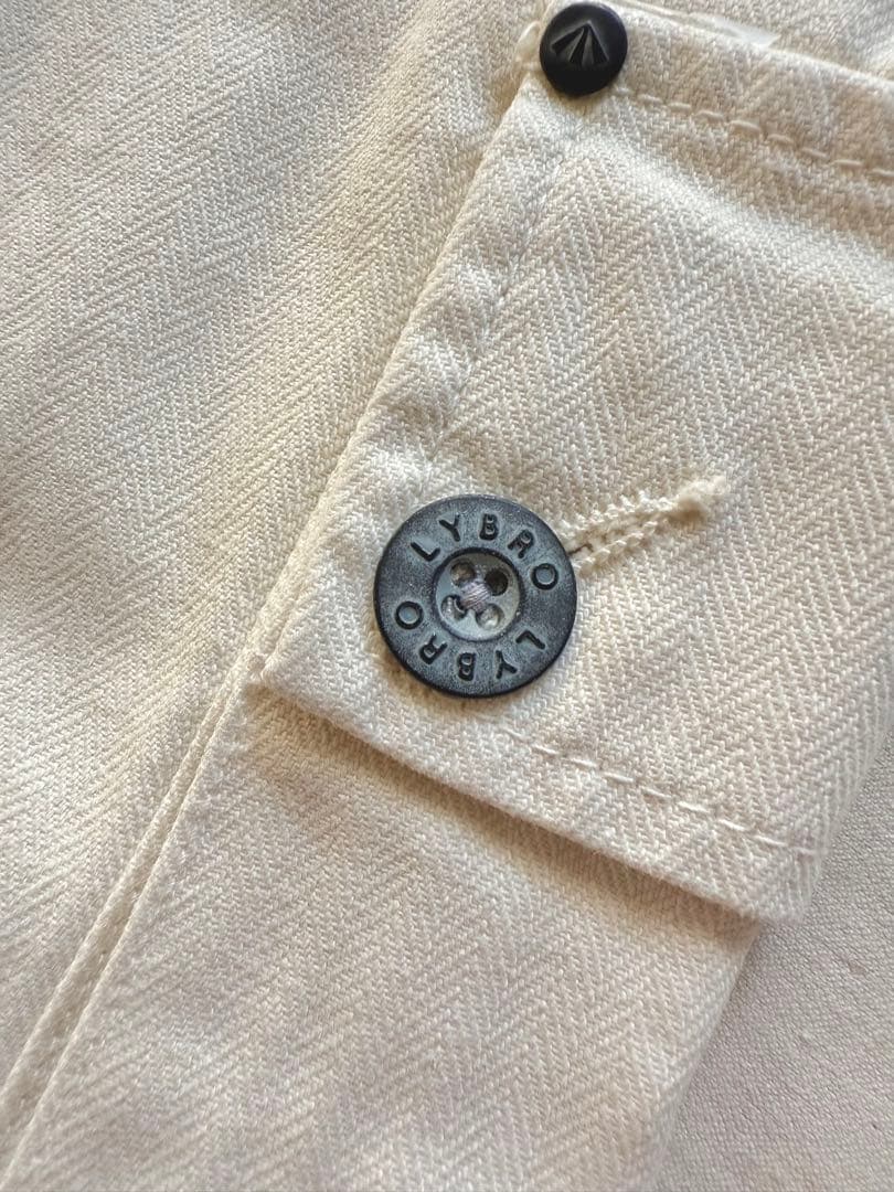 Nigel Cabourn LYBROオーバーオール ヘリンボーン　52 白