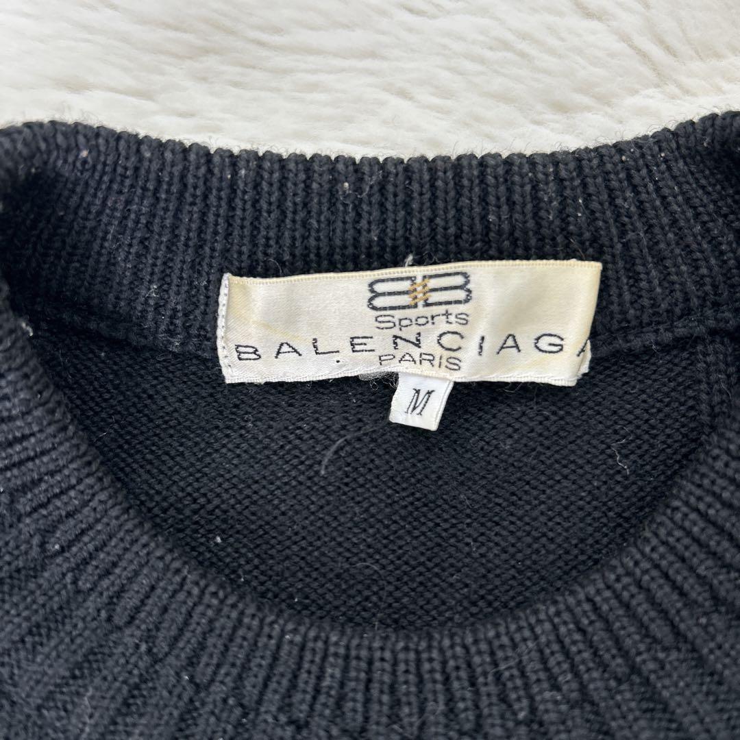 オールドバレンシアガ/90s デザインニット M 希少品 レトロ古着