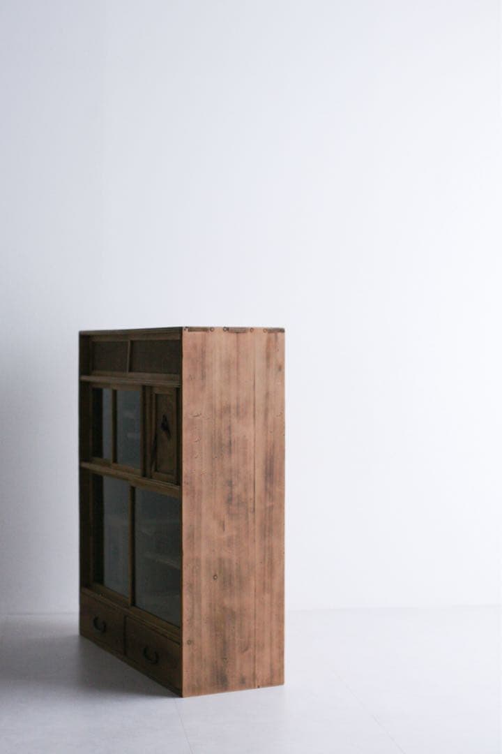 茶箪笥　キャビネット　本棚　収納棚　無垢材　杉材　ケヤキ材　古家具