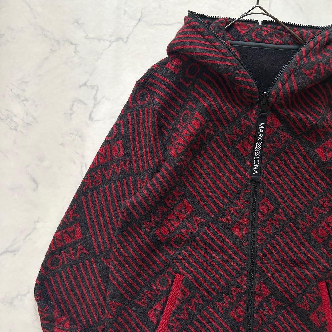 マークアンドロナ リバーシブル ジップブルゾン ニット スカル パーカー 50