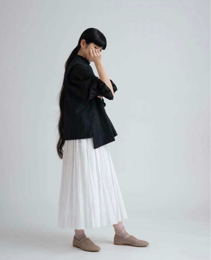 美品◇ francesca amam label ギャザーパンツ/ホワイト