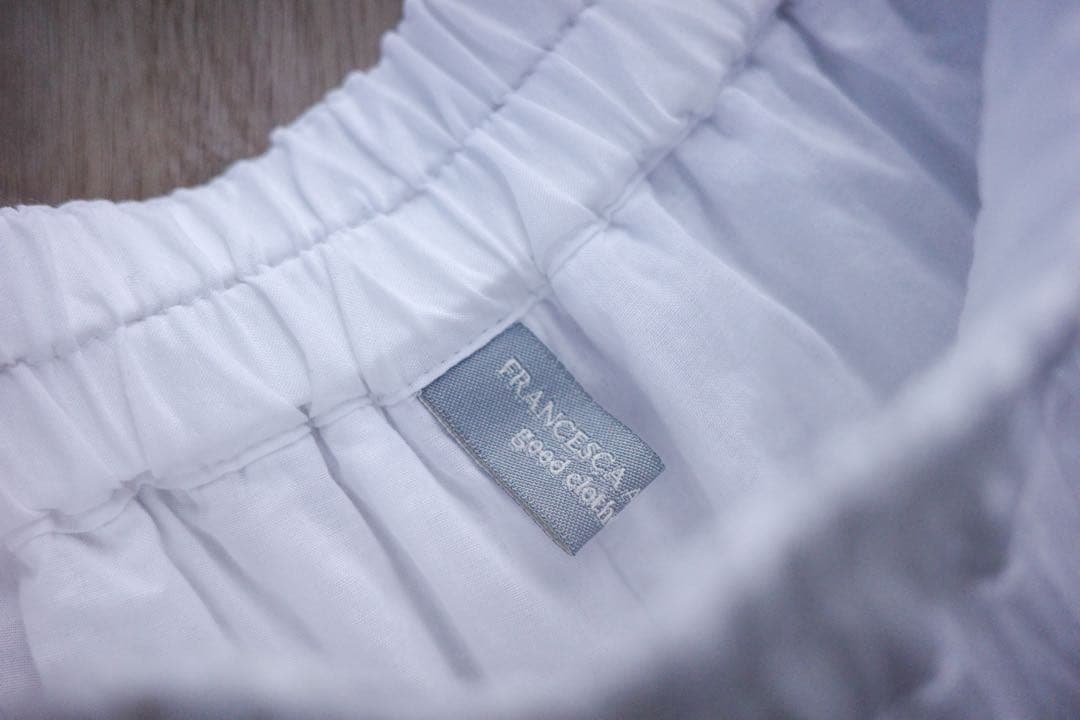 美品◇ francesca amam label ギャザーパンツ/ホワイト