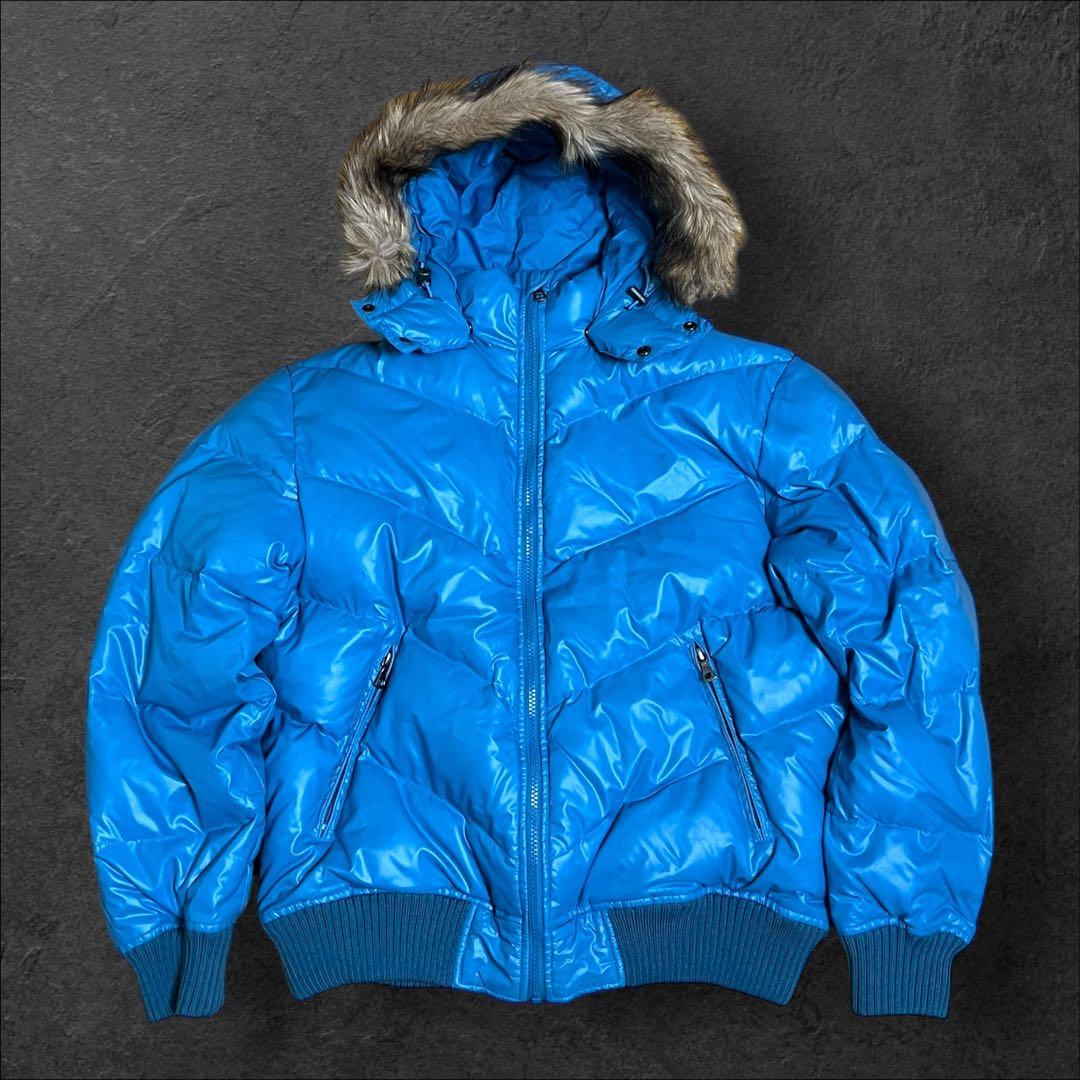 old UNIQLO ダウンジャケット　ファー　光沢　archive グランジ