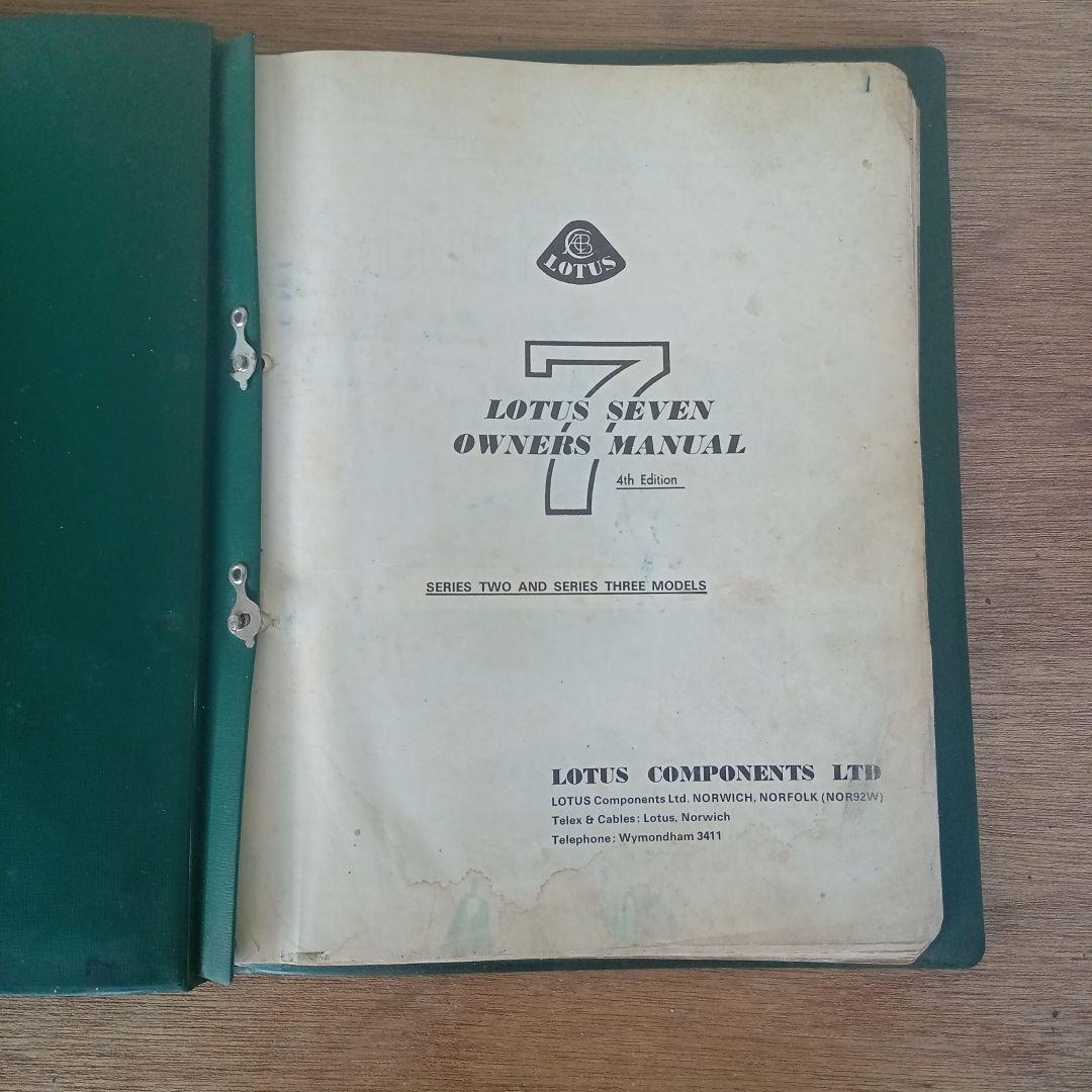 趣味・スポーツ・実用 LOTUS SEVEN OWNERS MANUAL