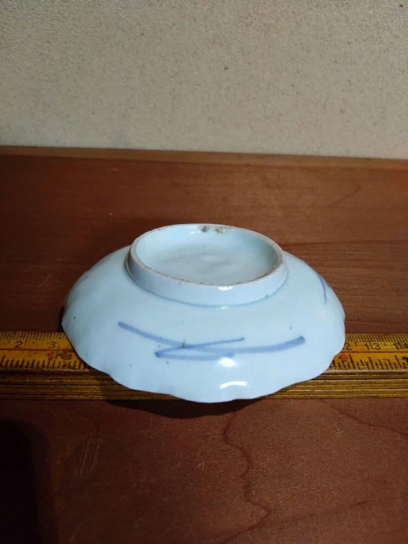 古伊万里 蒟蒻印判 花紋 輪花平盃 小皿