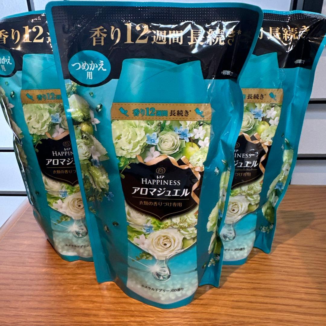 HAPPINESS アロマジュエル 【エメラルドブリーズの香り】455mL✖️３袋