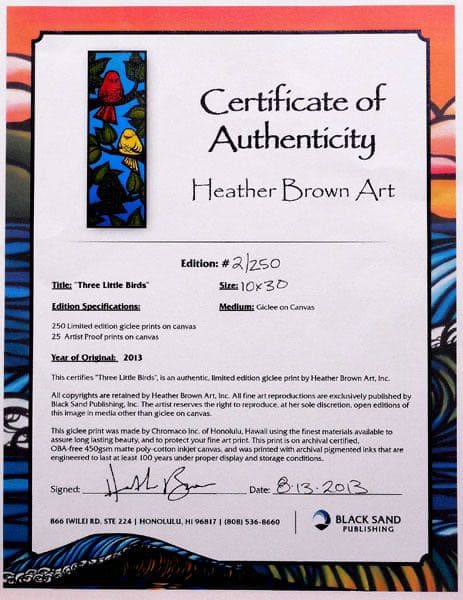 人気画 ヘザーブラウン(Heather Brown) 限定キャンバス 小鳥 #2