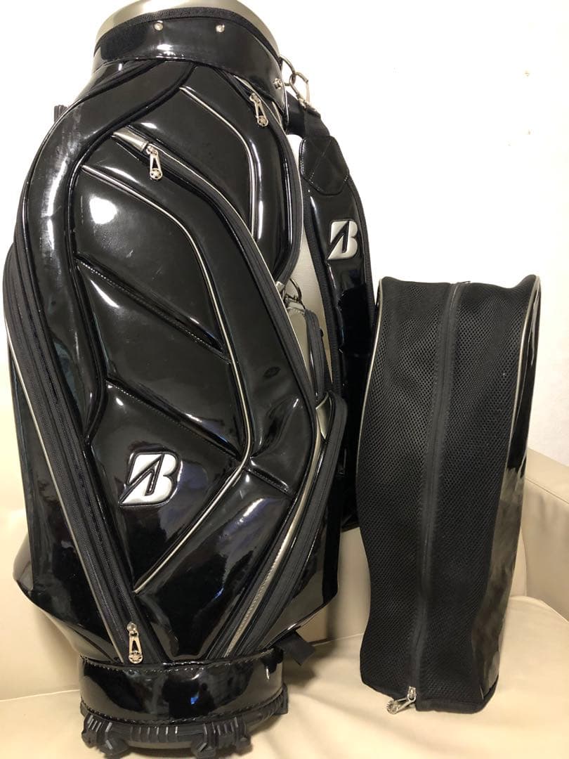 【送料込み】廃盤希少　ブリヂストン 総エナメルモデル　キャディバッグ　ブラック