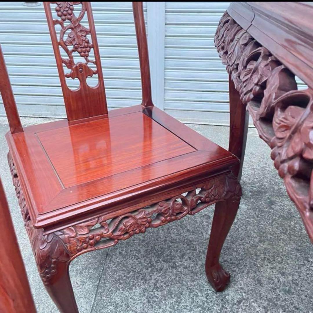 シノワズリー 中国アンティーク調　ダイニング テーブル 楕円形