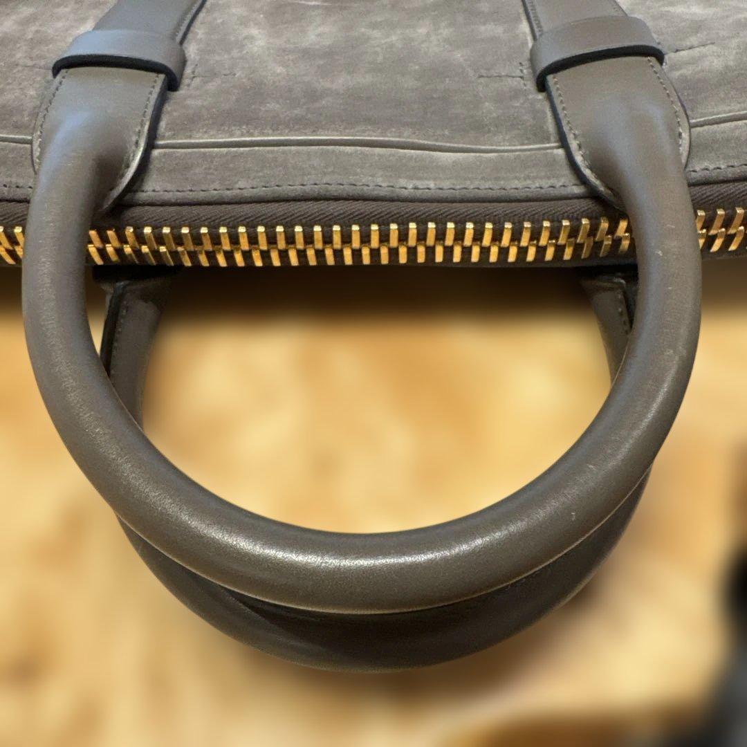 トムフォードグレー スエード ビジネスバッグ