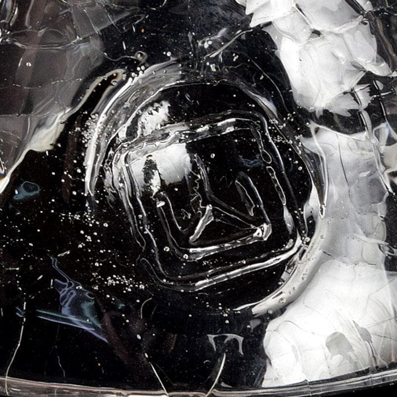 ガラス工芸　山巓堂　末國清吉作　台付盃　共箱　N　9128