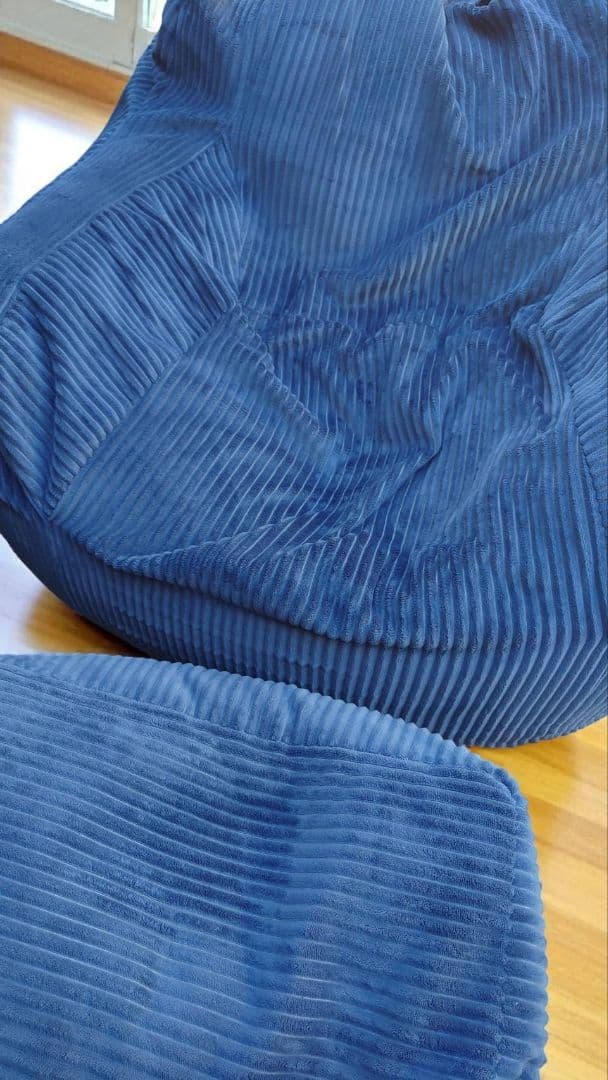 LOOSY HUGME 1人掛けビーズソファ ネイビー オットマン　付き