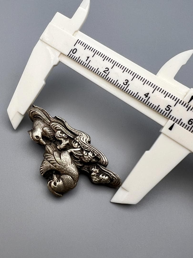 江戸明治金工　鴛鴦（おしどり） 雌雄　手彫　大目貫　大金具　骨董品