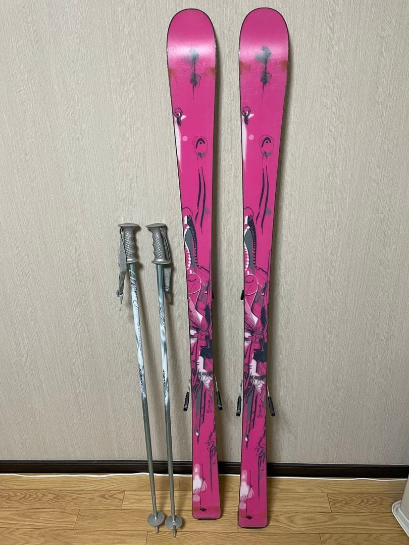 Head スキー板ストックセット ホワイト 155cm 女の子