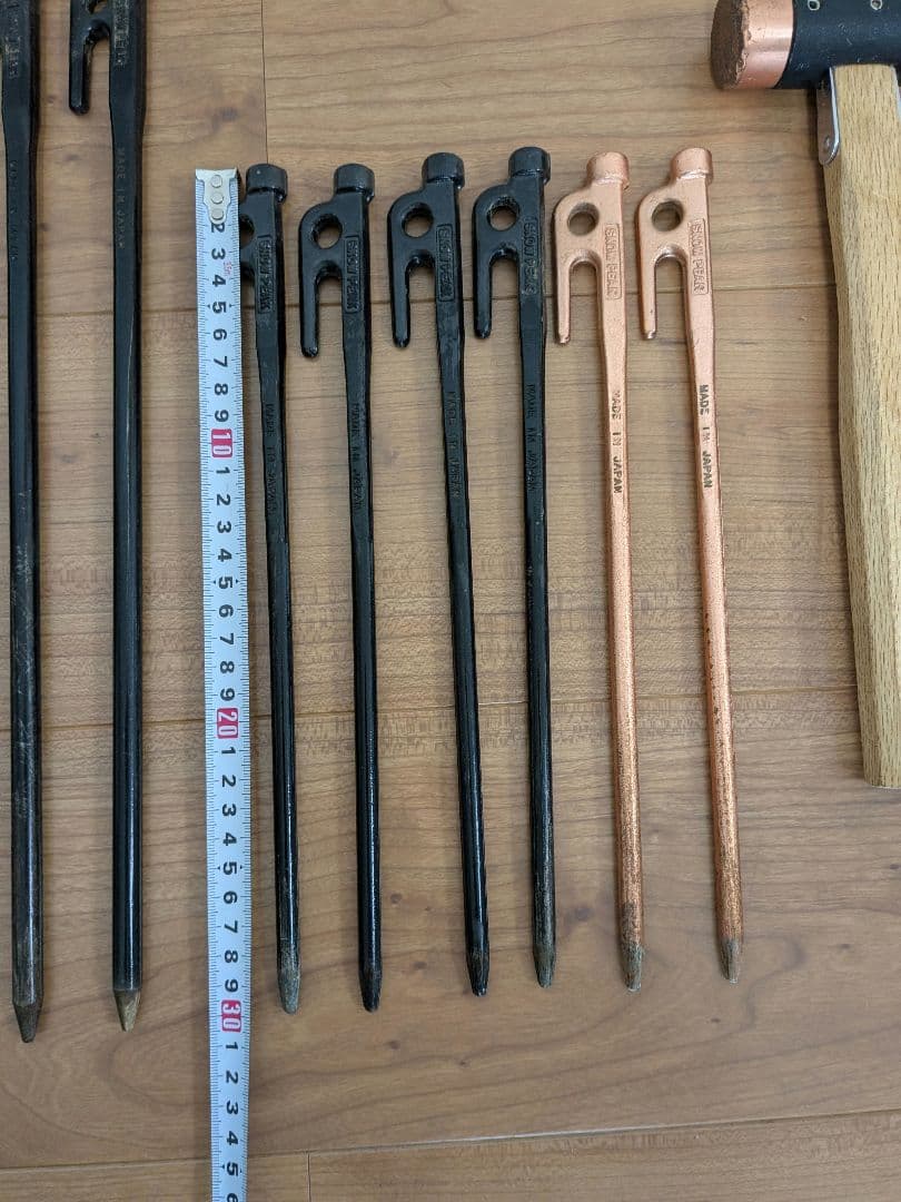 スノーピーク　ペグ10本＆ペグハンマーセット　ペグケース付き