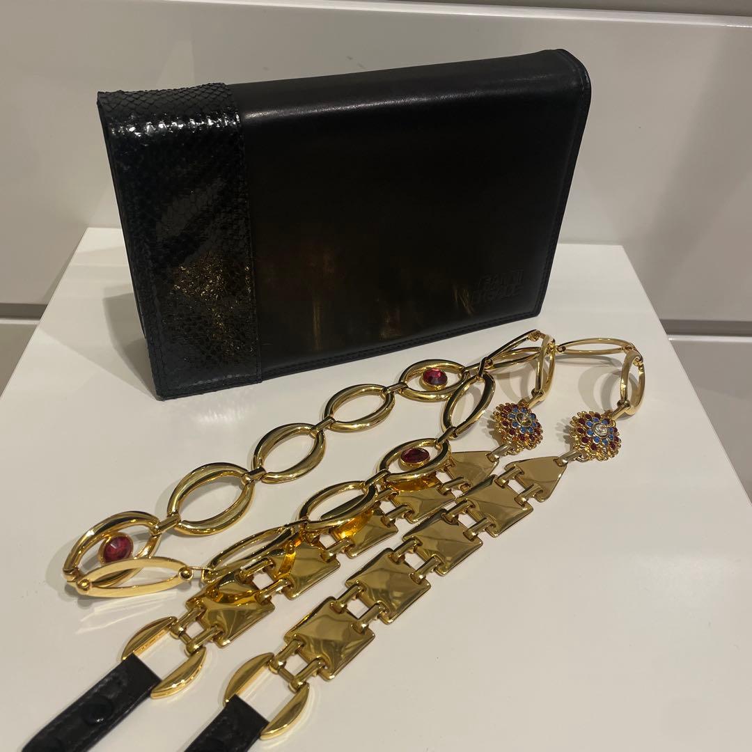 美品❣️ジャンニベルサーチェ　ラムレザーショルダーバック