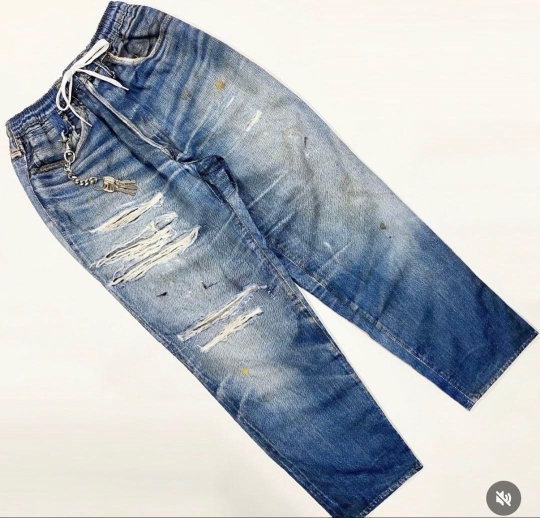 us 三軒茶屋　イージーパンツ　Fake Vintage Denim