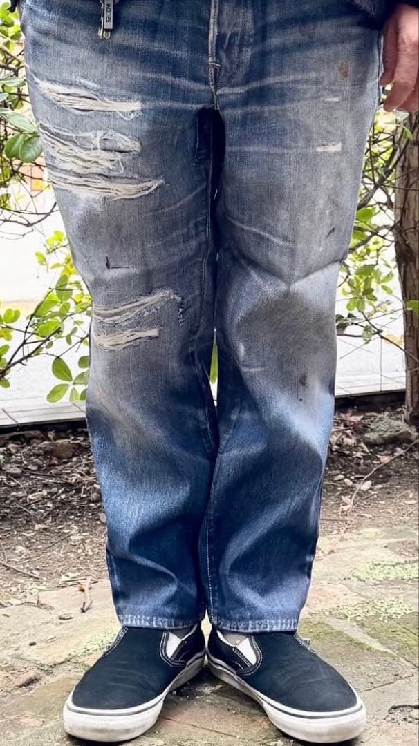 us 三軒茶屋　イージーパンツ　Fake Vintage Denim