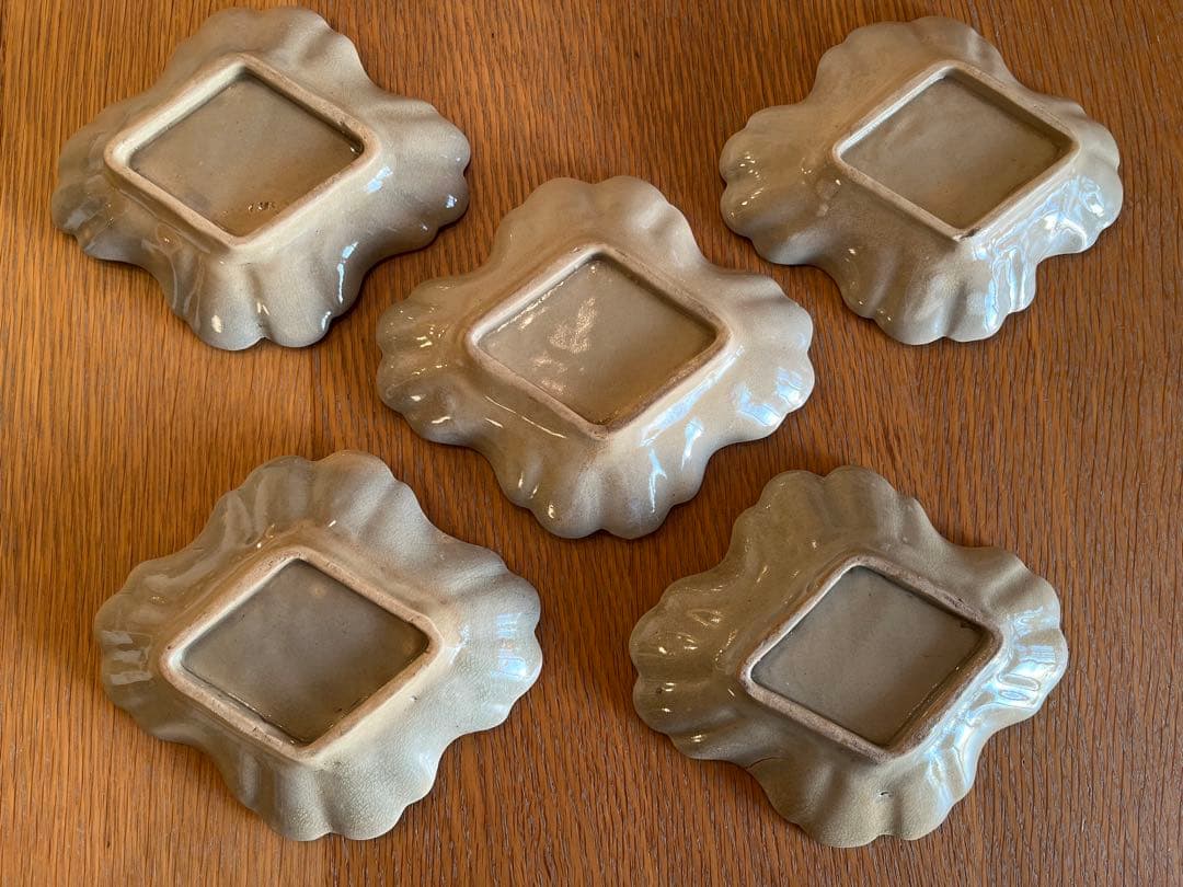 古瀬戸 御深井焼 菊皿 輪花皿 【5客】