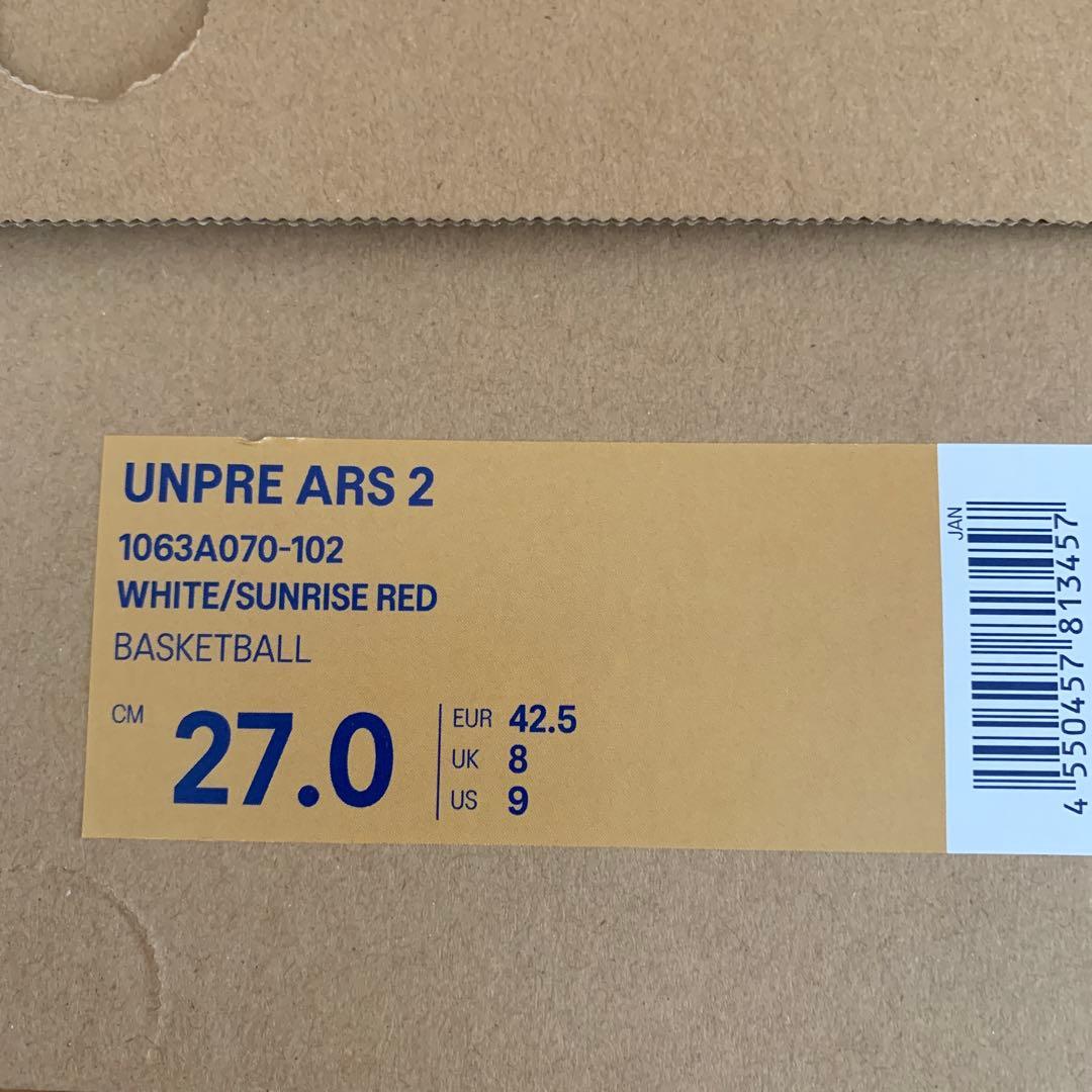 アンプレアルス low 2 ホワイト/サンライズレッド 27.0 cm