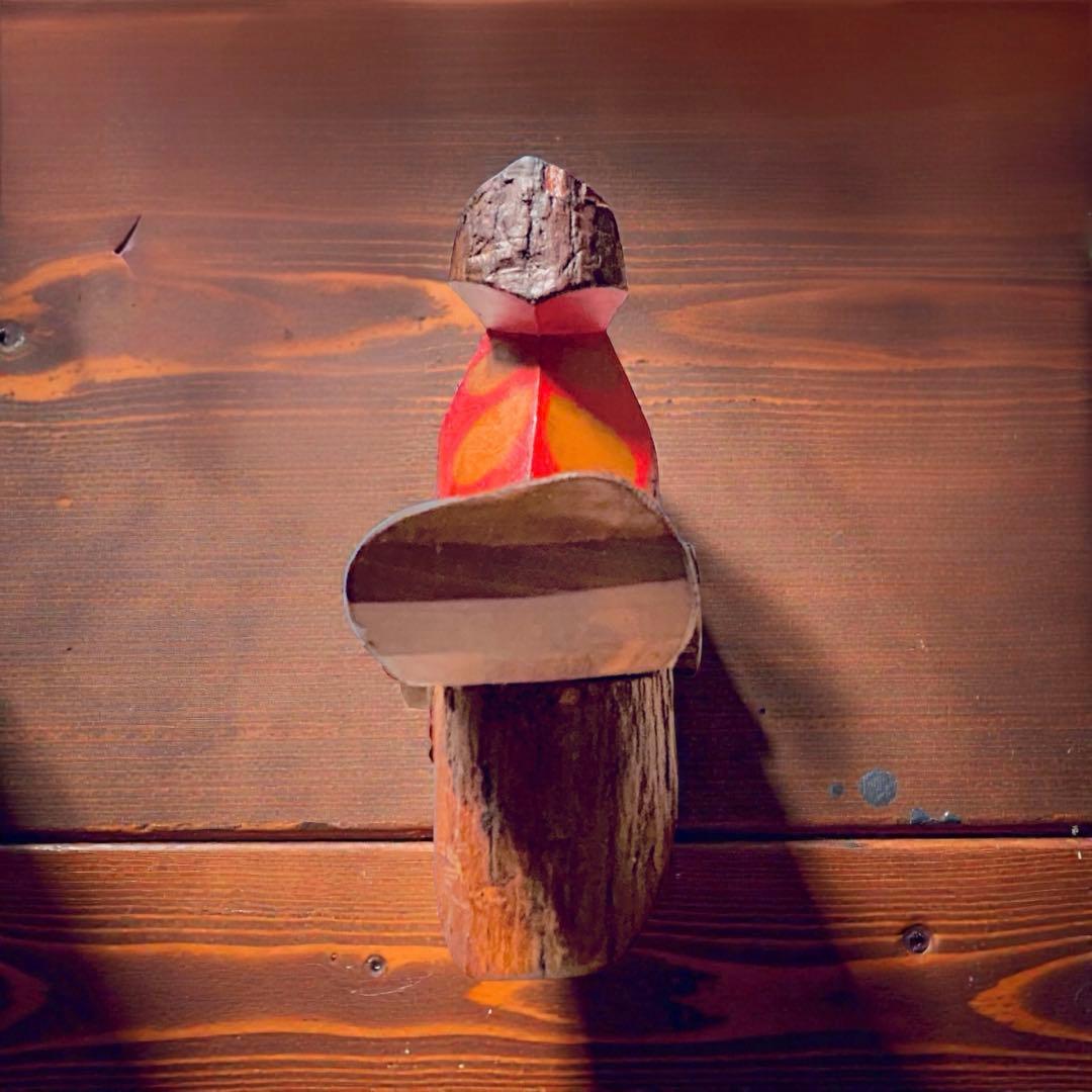 佐賀県廃絶郷土玩具 杵島山（きしまやま）一刀彫り・きゃつぐろC・新里真紗生 民藝