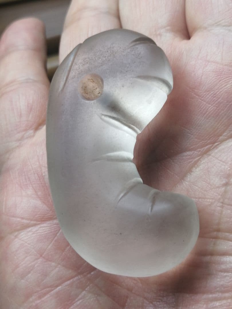 ★【ジャッキー】古墳期『古代水晶勾玉』出土品　大型勾玉5.7cm儀式勾玉