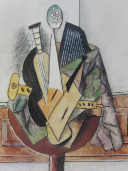 絵画 INSTRUMENTS DE MUSIQUE ET COMPOTIER