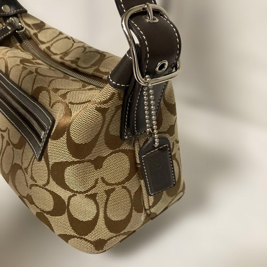 COACH　アクセサリーポーチ★極美品ハンドバッグ シグネチャー　6044