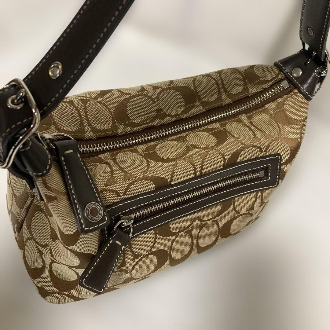 COACH　アクセサリーポーチ★極美品ハンドバッグ シグネチャー　6044