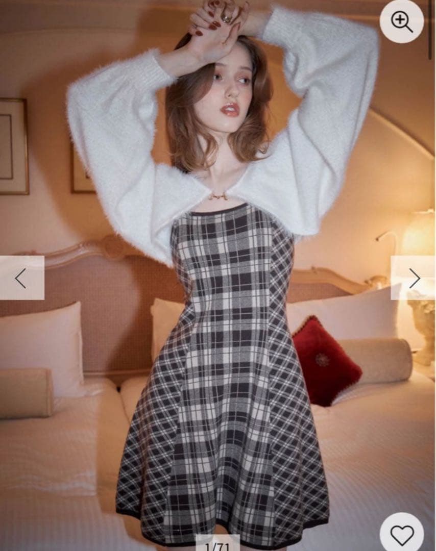 lip service リップサービス フェザーチェックアンサンブルワンピース